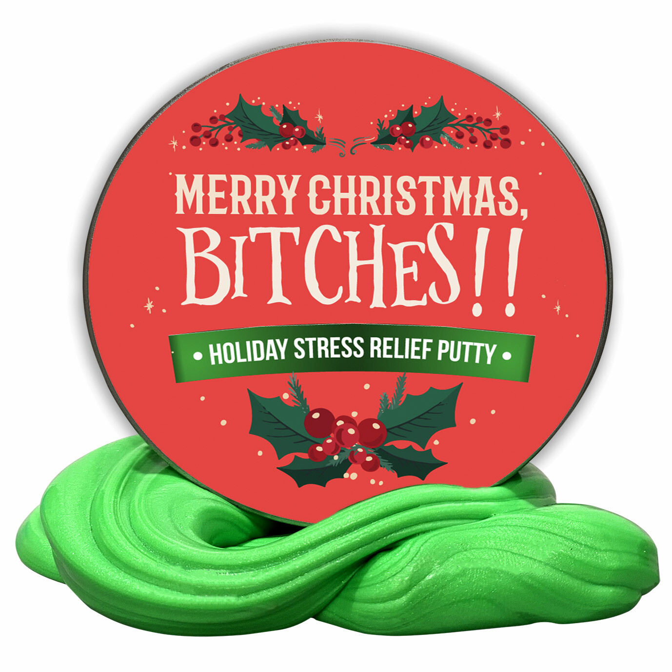 Merry Christmas Bitches Stress Putty - Funny Stocking Stuffer Adults, Holiday