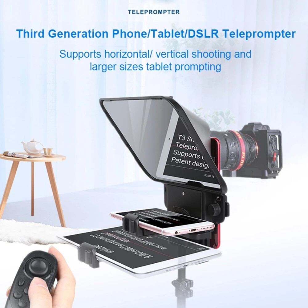 Desview T3 Teleprompter for Camera & Smartphone Video Recording Live Streaming