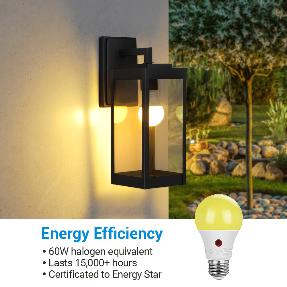 DEWENWILS 4-Pack A19 Light Sensor LED Light Bulbs LED Security Bulbs for Porch