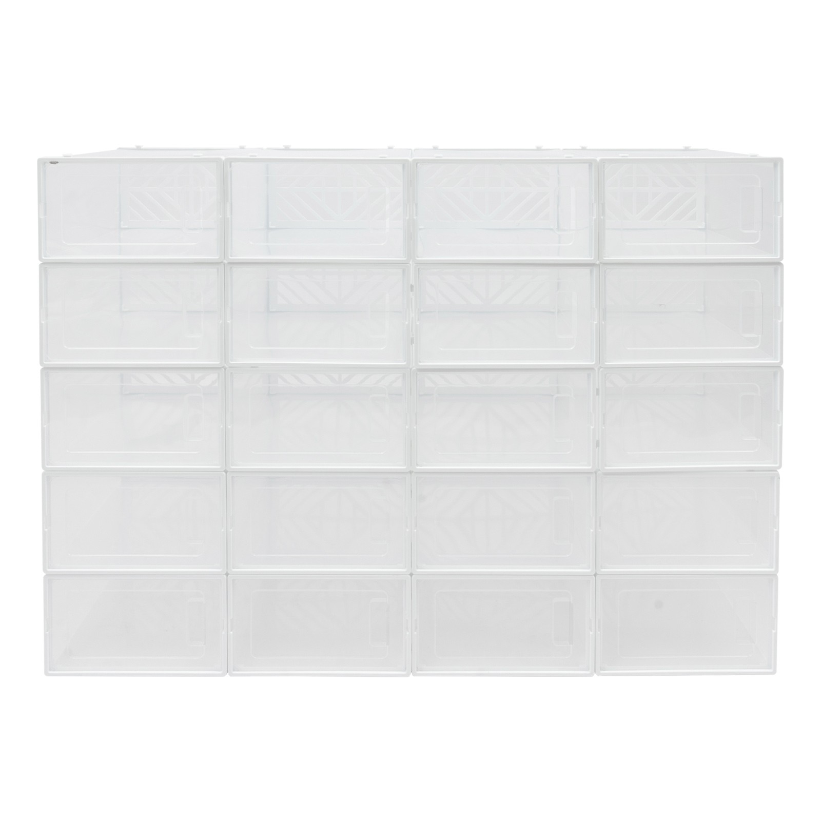 20* Stackable Shoe Storage Box Durable Plastic Sneaker Display Case Organizer