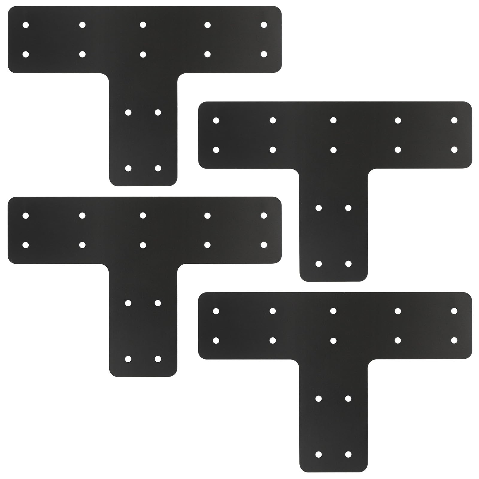 AOKLIT 4 Pcs T Post Timber Brackets,Post to Beam Connector for 6x6 Black