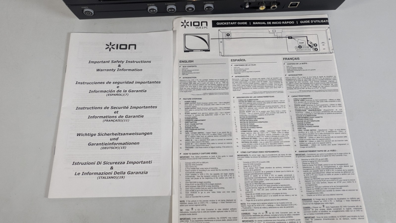 ION VCR 2 PC USB VHS Video to Computer Conversion System Digital Transfer Tested