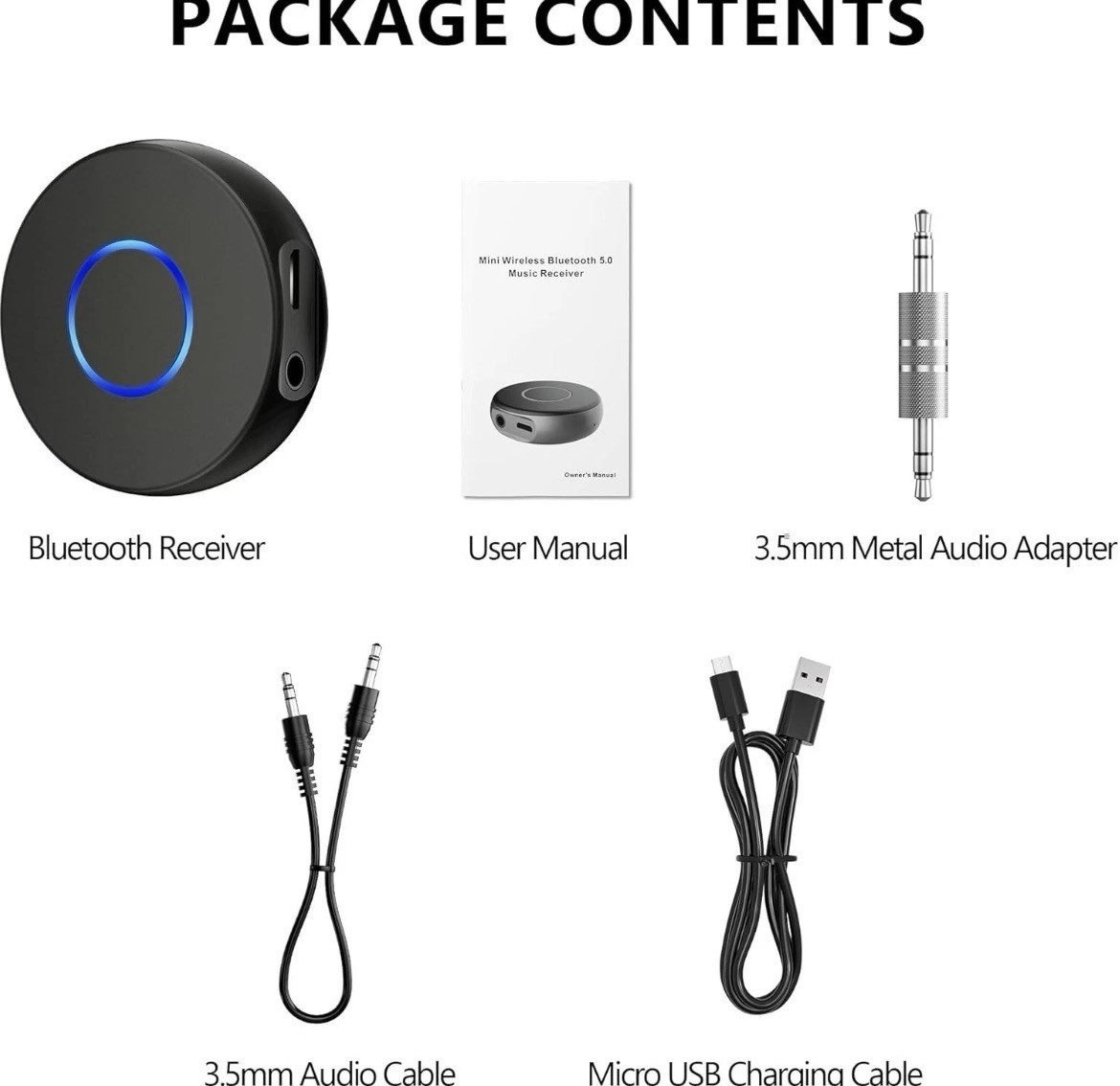 SONRU Bluetooth Aux Adapter for Car, Wireless Audio Receiver, Portable
