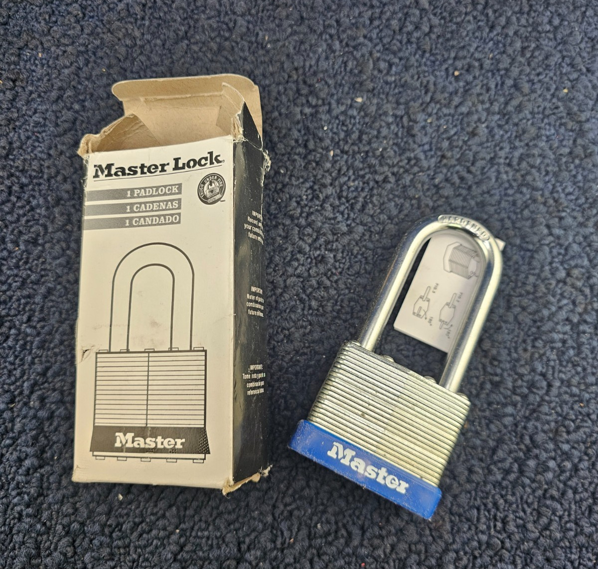 MASTER LOCK 179LH: Combination Padlock 2in Rectangle Silver 33RL35