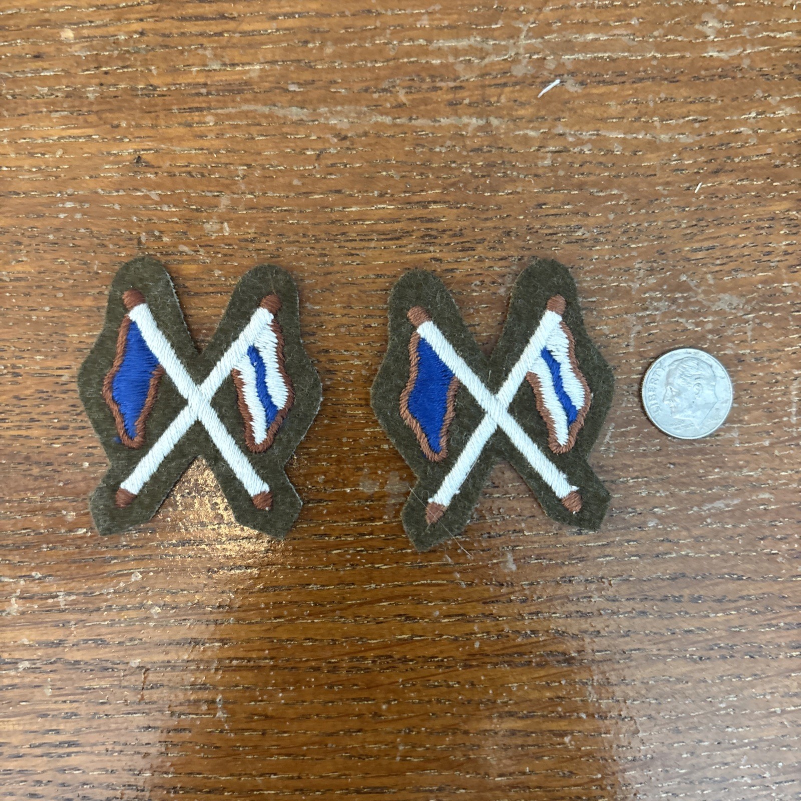 Pair Of British Army qualified signaller's cloth trade proficiency badges