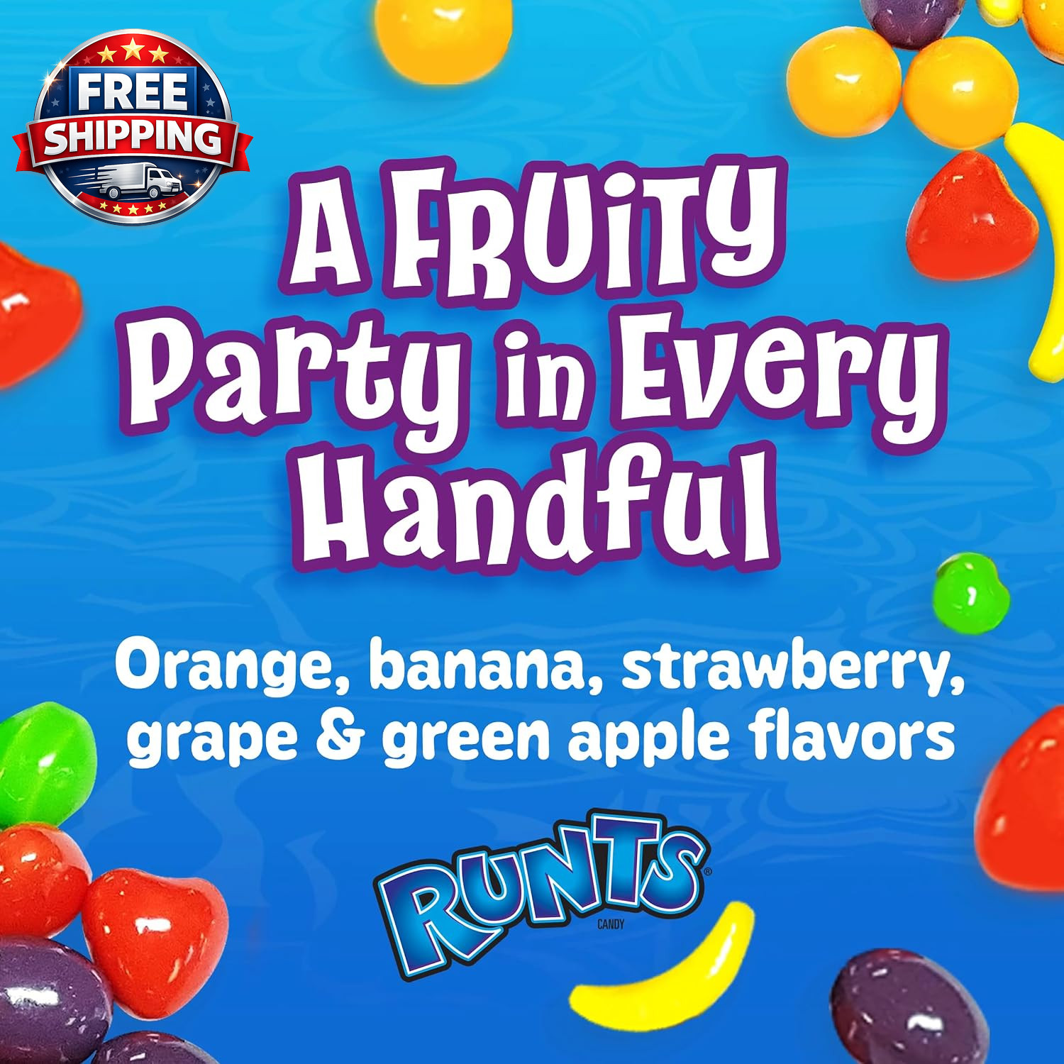 Wonka Runts Hard, Chewy & Fruity Candy, Recloseable Bag 12.0 Oz
