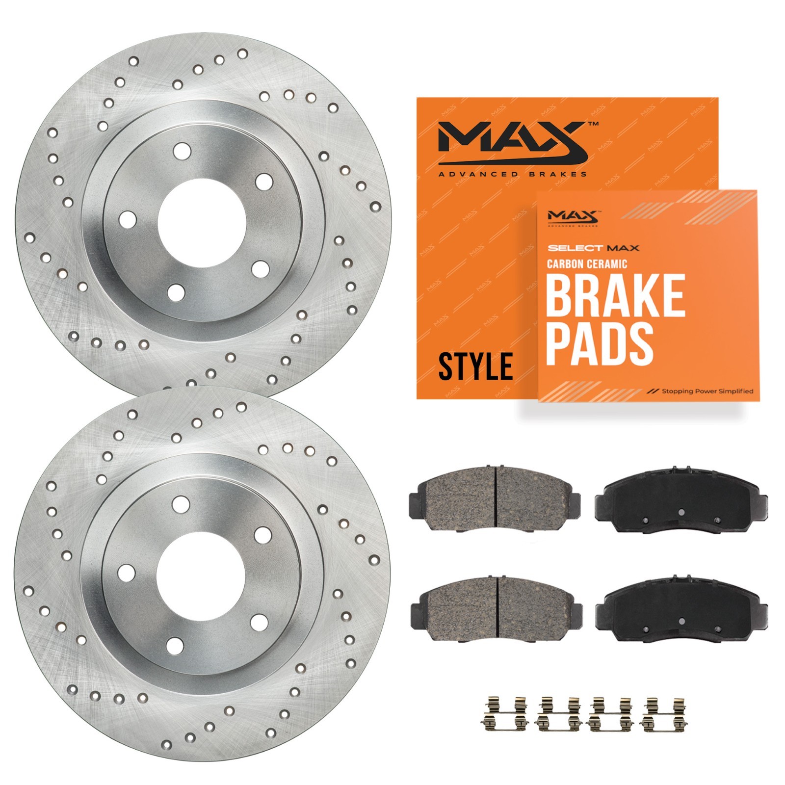 Front Drilled Brake Rotors + Pads for 2014-2022 Jeep Cherokee Chrysler 200