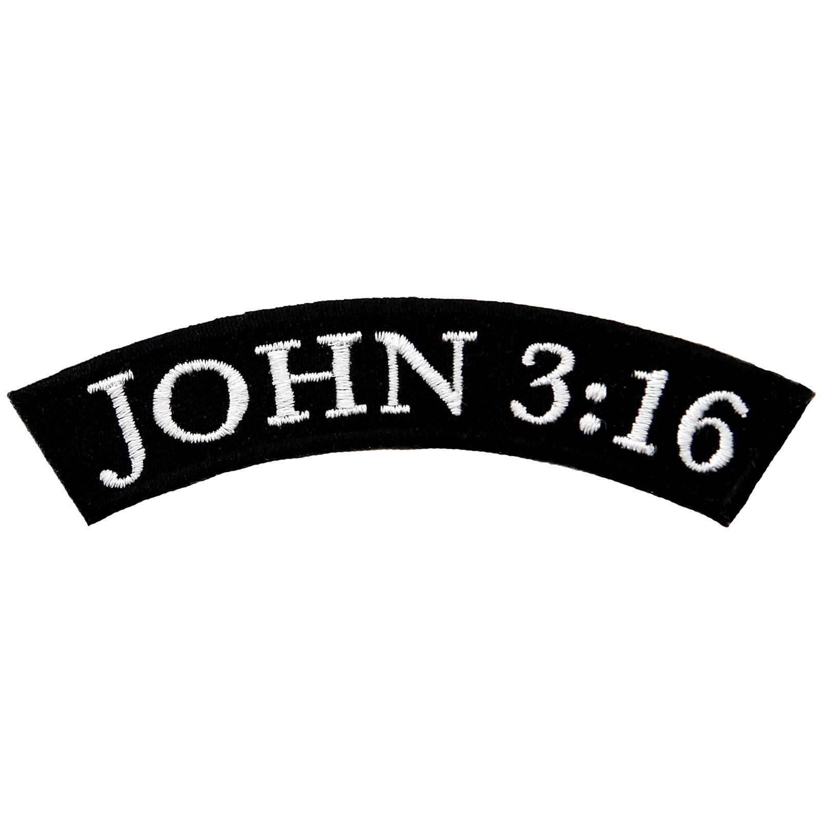 JOHN 3:16 ROCKER PATCH CHRISTIAN RELIGIOUS embroidered iron-on BIBLE VERSE JESUS