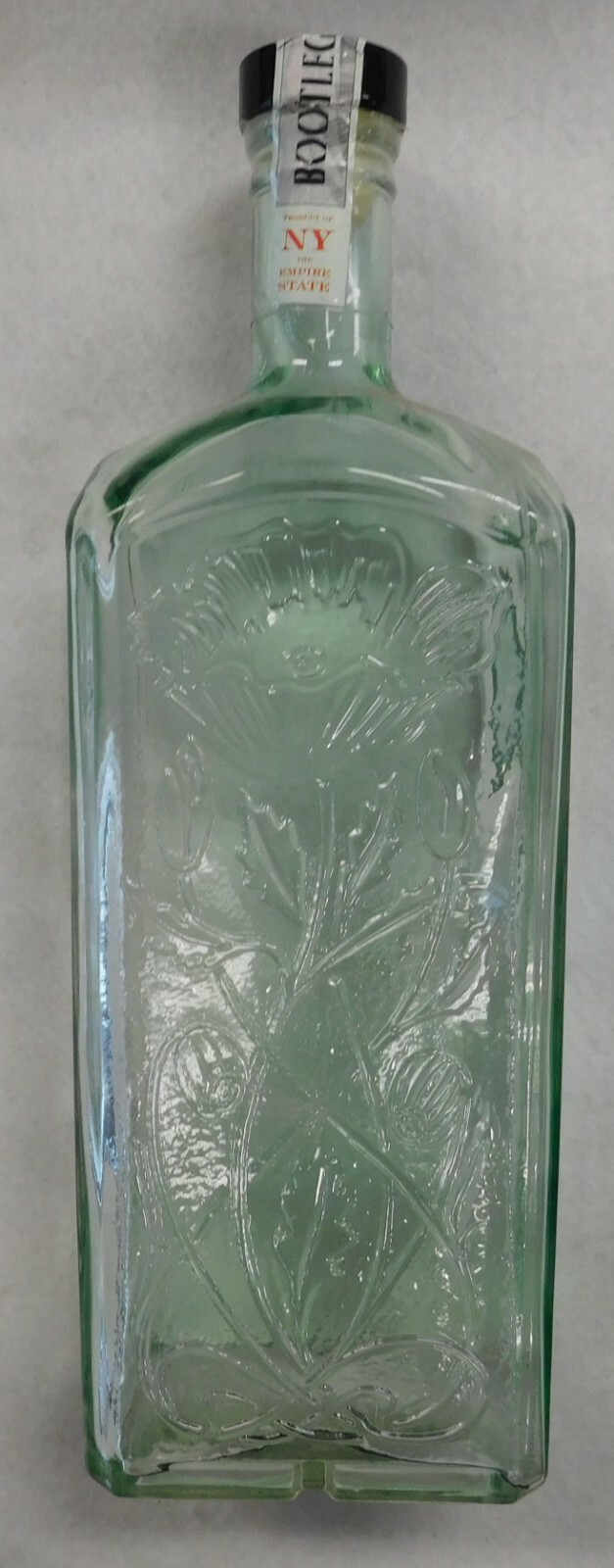 Bootlegger Vodka Empty 10.5" Tall Glass Bottle From New York The Empire State