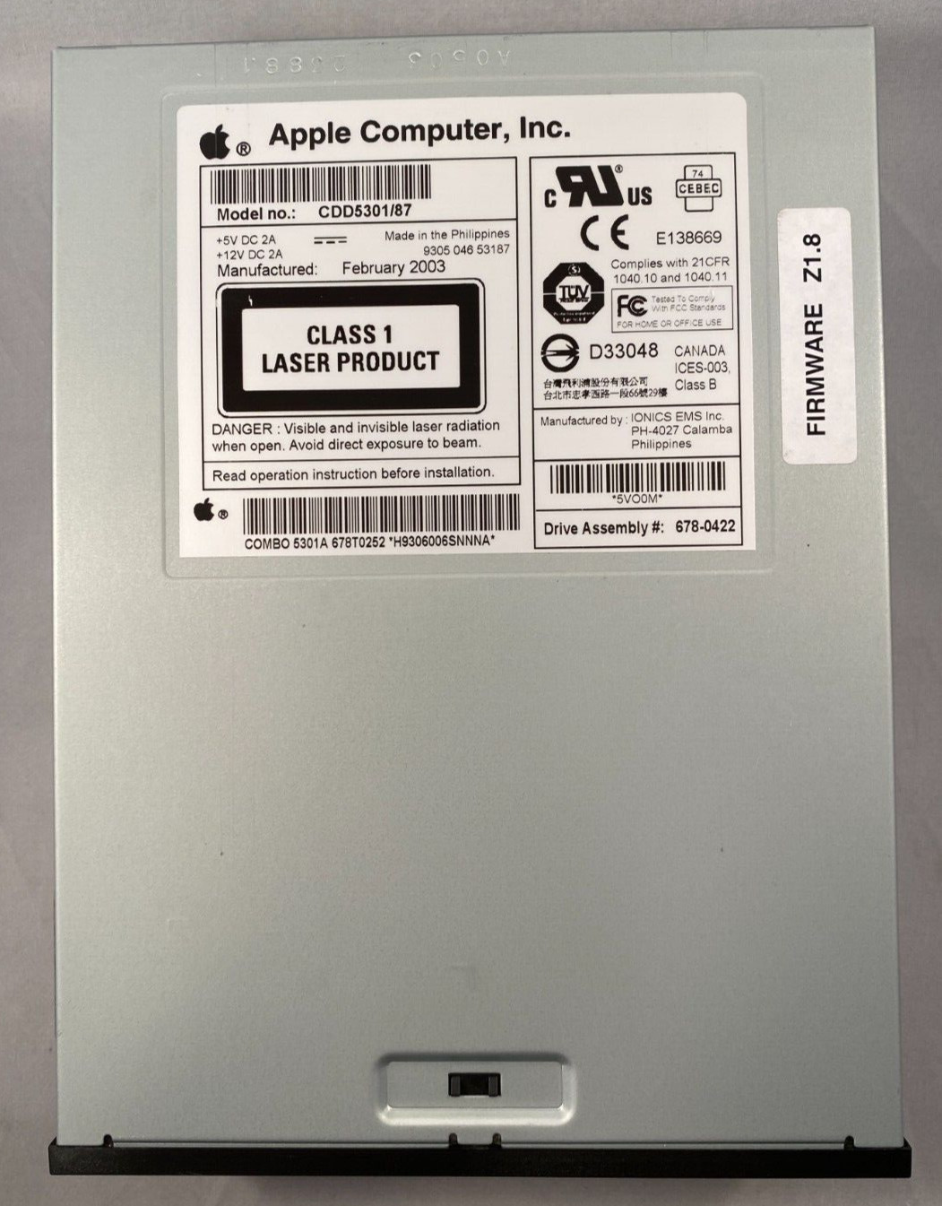 Apple Computers CDD5301/87  CDR/W (2003)