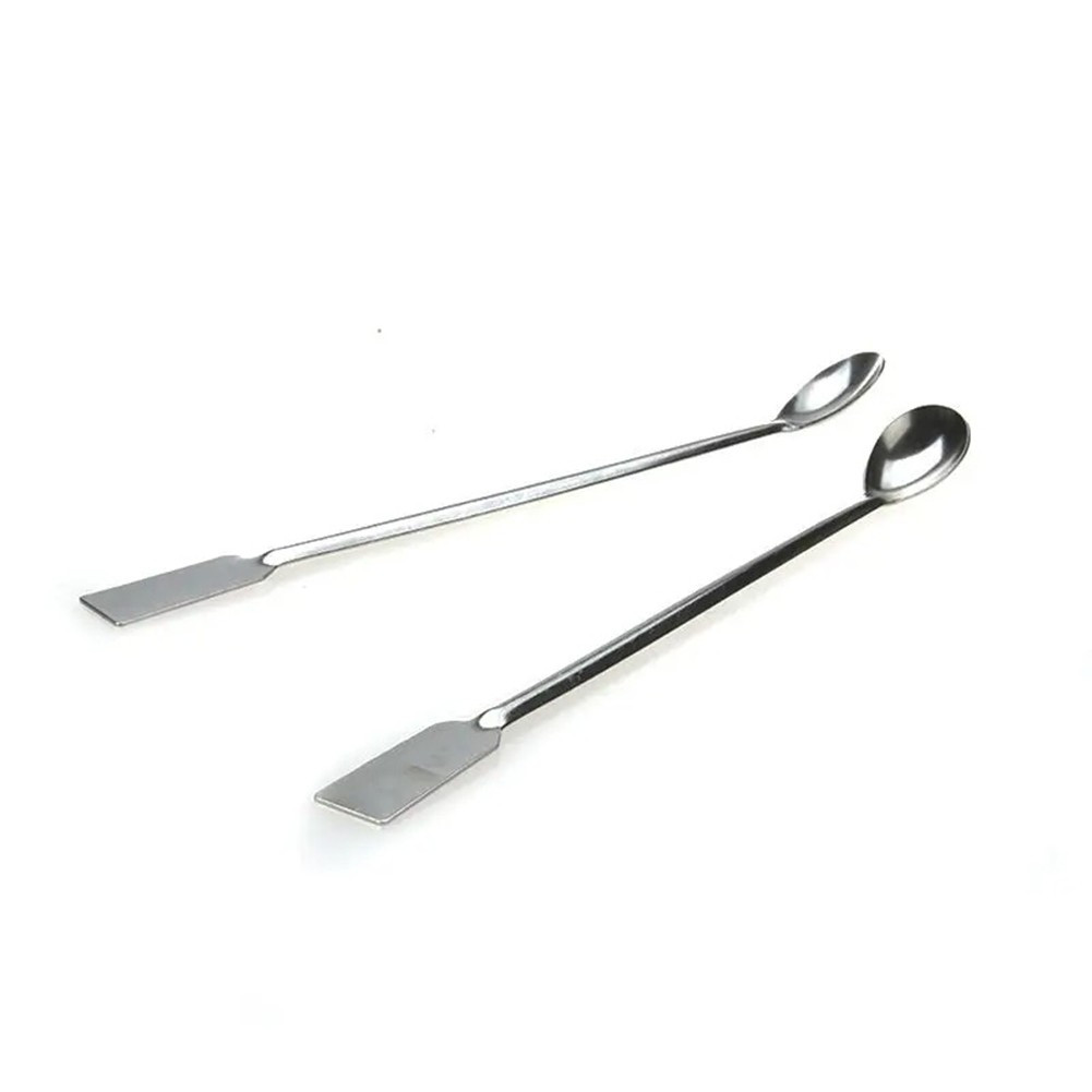 Stainless Steel Reagent Sampling Spoon 2Pcs 20cm Length Double End Lab Tool
