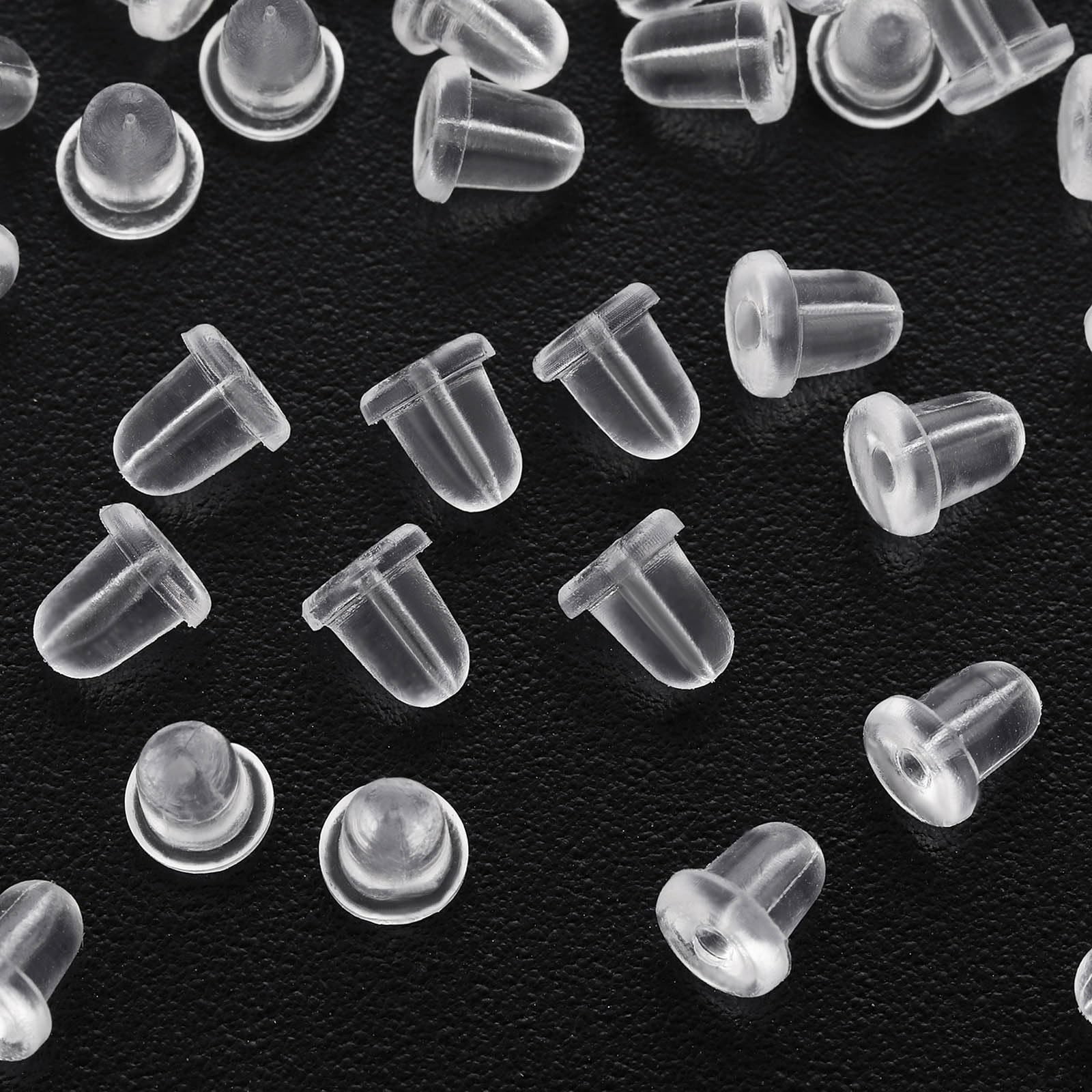200PC Heavy Duty Rubber Earring Backs Sleeves Holders Stoppers Nuts Silicone
