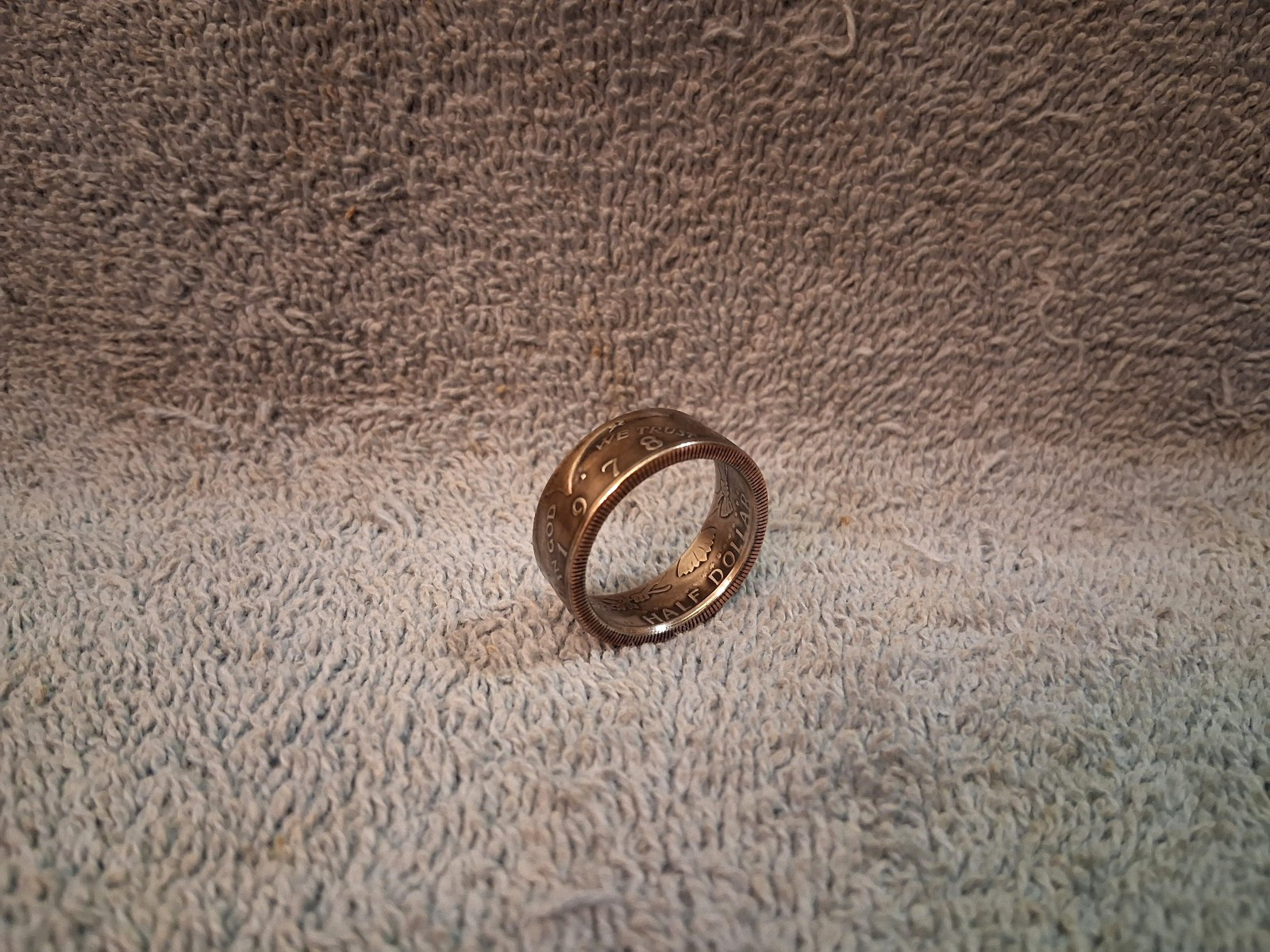 1978 Kennedy Half Dollars  size 12   coin ring  handmade mixed metals (A)