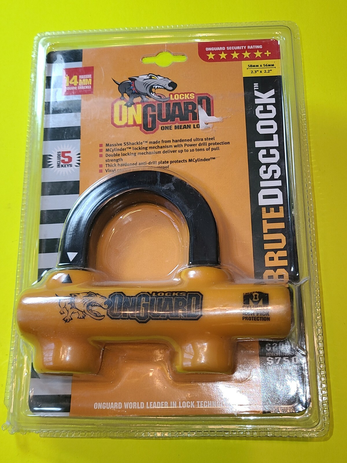 HIGH SECURITY PADLOCK DISC ONGUARD MOTORCYCLE SCOOTER ATV BOAT BIKE CHAIN LOCK