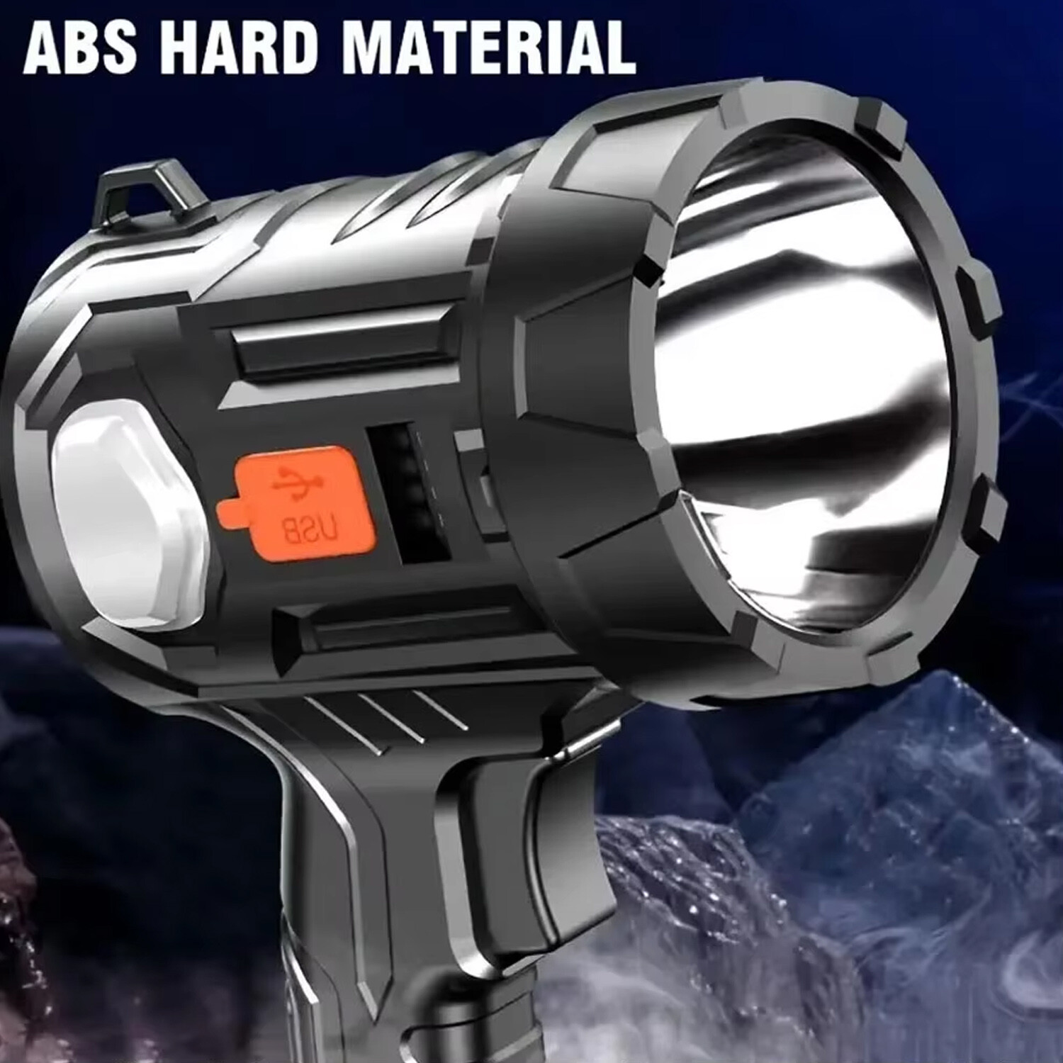 2 Pack Bright Solar/USB Rechargeable LED Spotlight Flashlight Searchlight