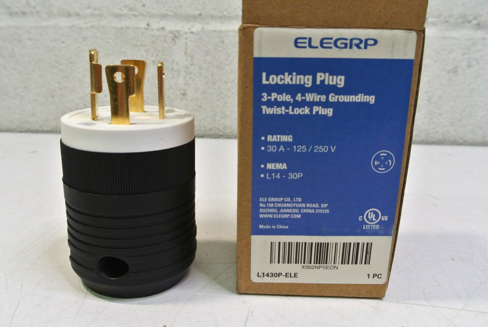 Elegrp Grounding Locking Plug 3 Pole 4 Wire 30 Amp 250 V