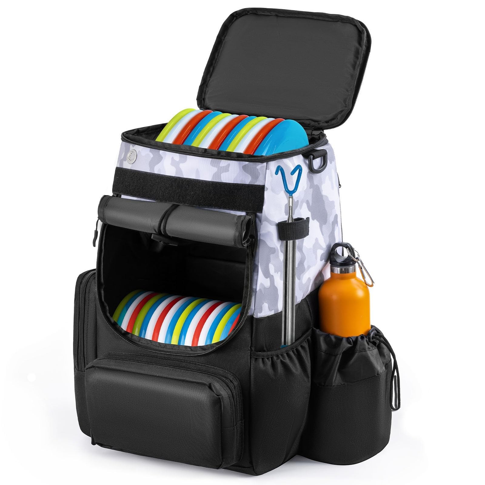 Disc Golf Bag, Heavy Duty 600D Polyester, Disc Golf Backpack with Insulated C...