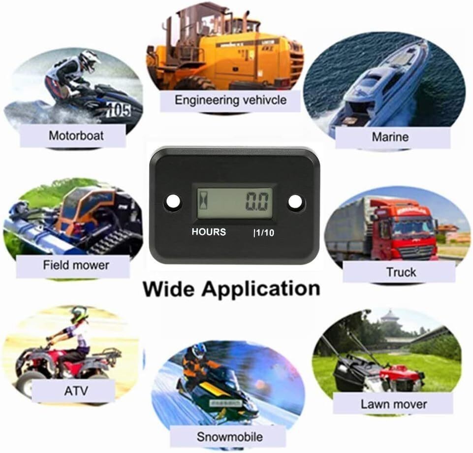 Inductive Maintenance Hour Meter Small Gas Engine Waterproof For Lawn Mower --US