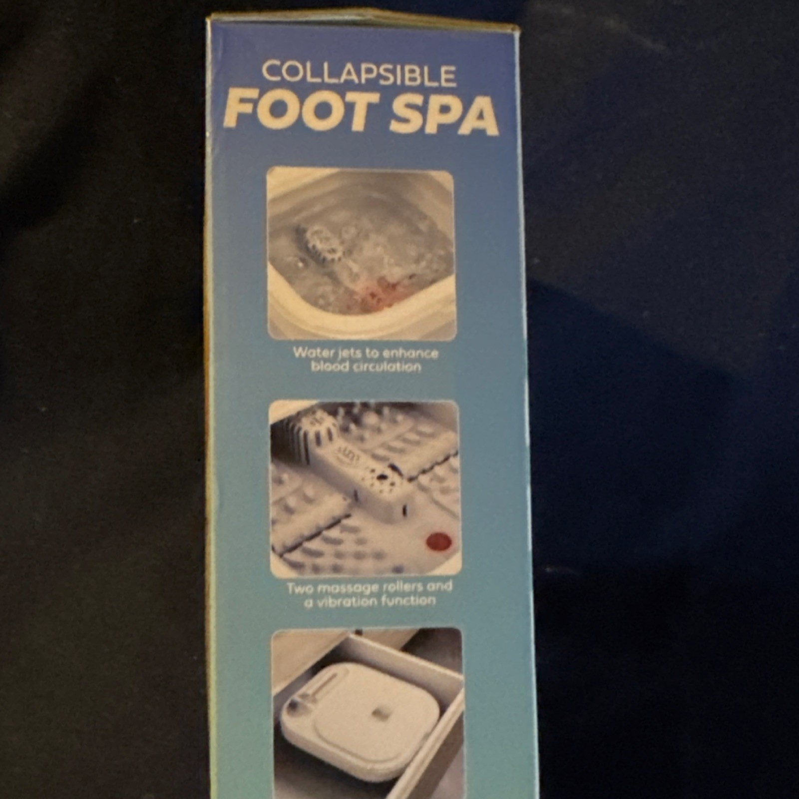 purity+ Collapsible Foot Bath White Massage Rollers Water Jets Shiatsu Vibration