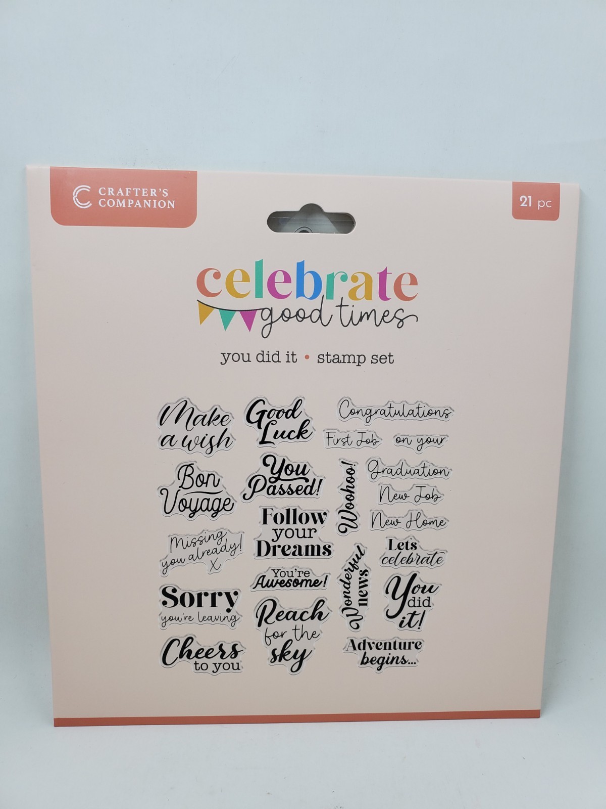 CC2 Crafters Companion Celebrate Good Times You Did It Acrylic Stamp Set New
