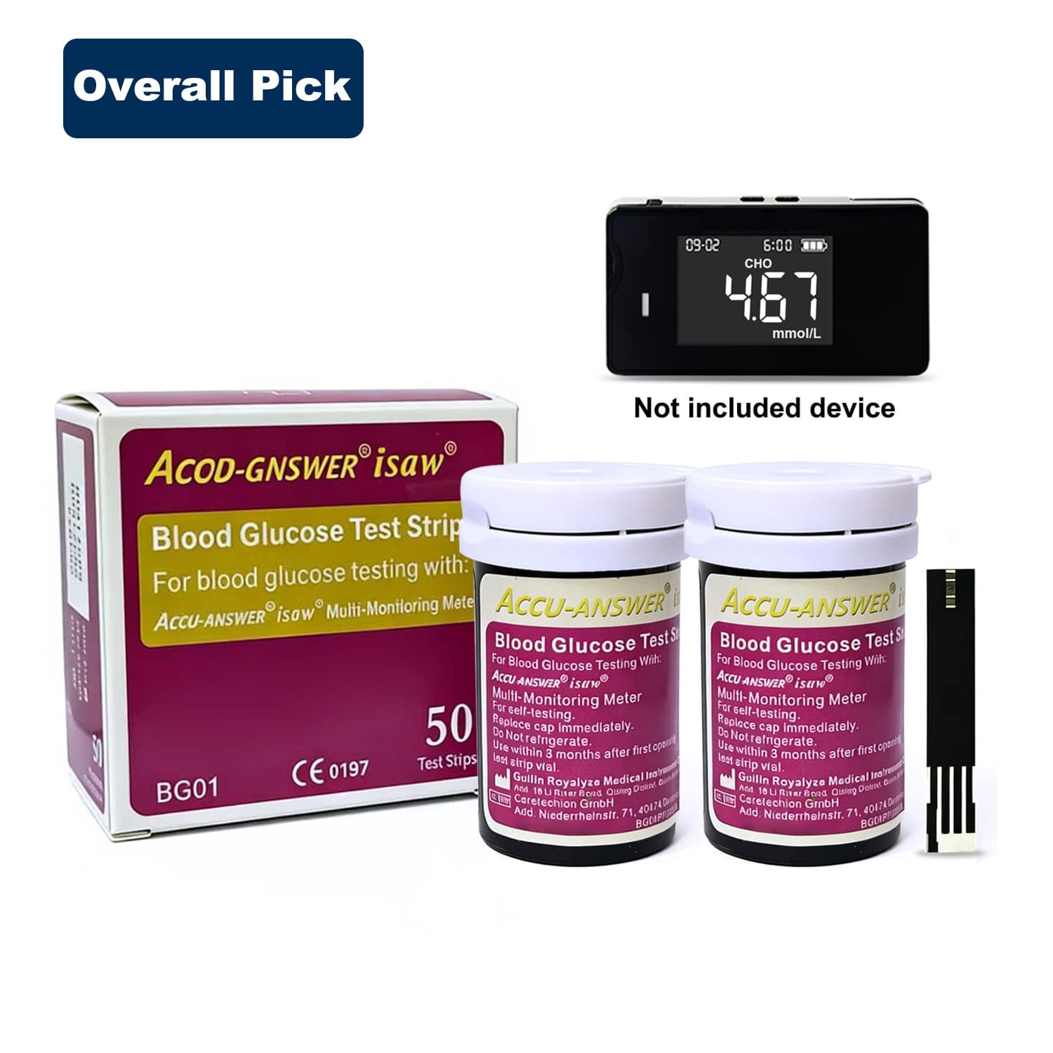 Accu-Answer iSaw Blood Glucose Test Strips-50 Test Strips for LBM-01