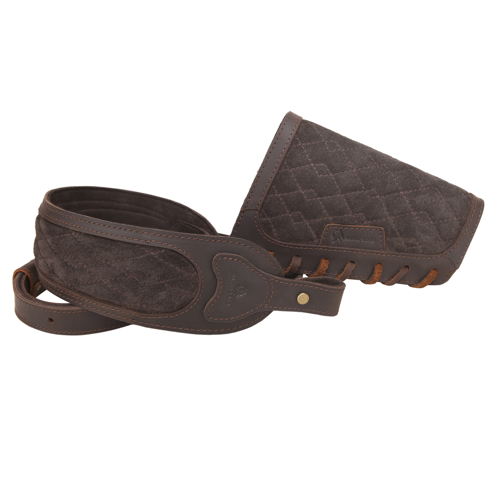 Coffee Leather Rifle Soft Sling Strap with Buttstock Sleeve for Hunting Shooting