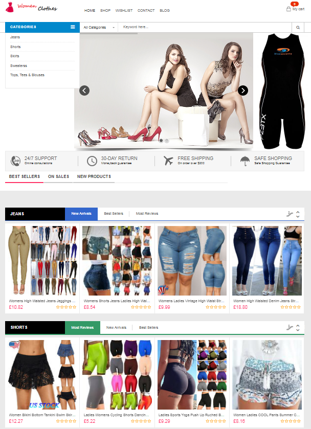 Ready made Dropshipping website Free hosting & set up-- woman Clothes