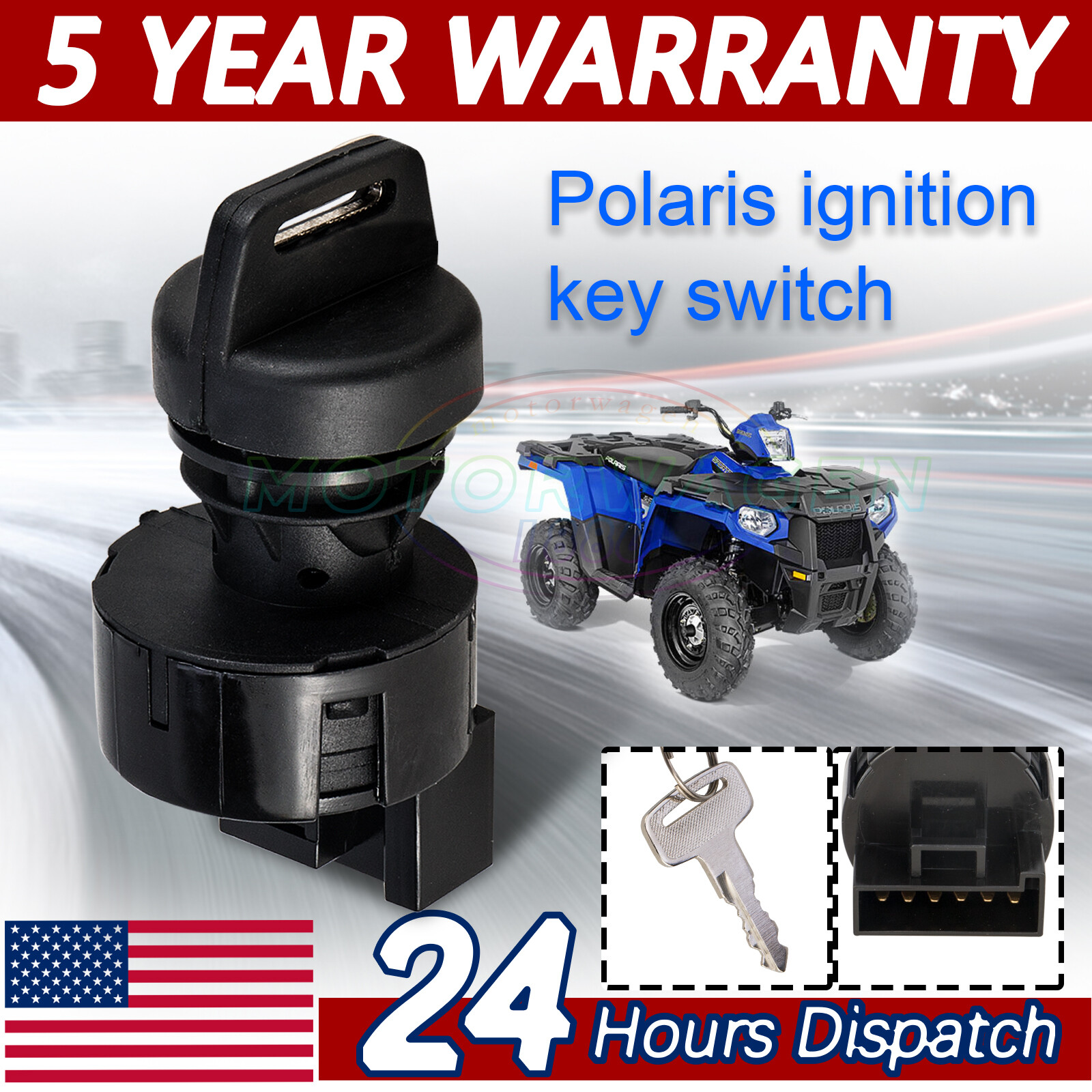 For Polaris RZR XP 800 900 1000 Ranger Sportsman IGNITION KEY SWITCH 3 Position