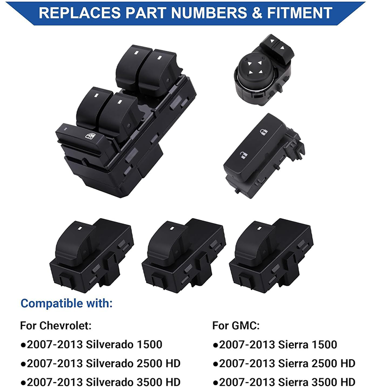Driver+Passenger Window Switch+Door Lock+Mirror Control for 2007-2013 GMC Chevy