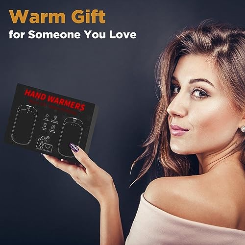 2 Pack Hand Warmers Rechargeable, Portable Electric White Black&White Black*2