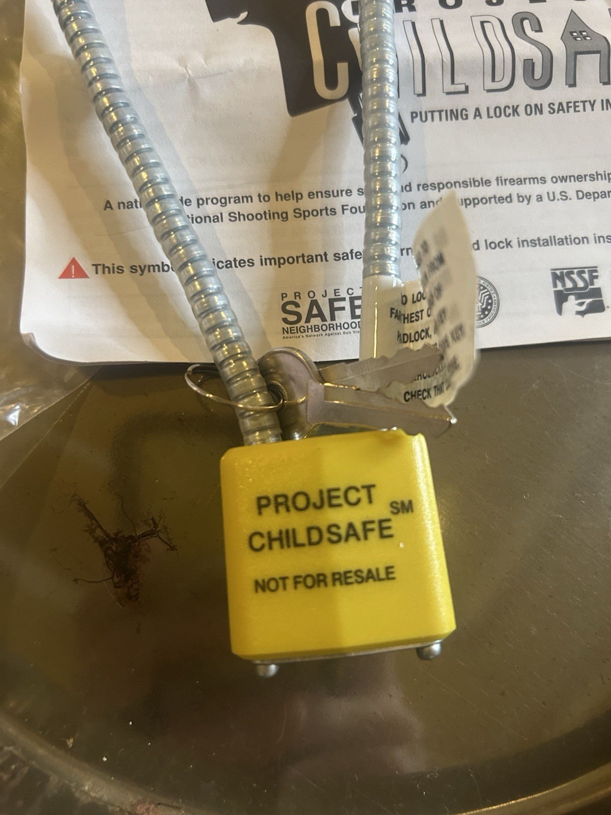 Project Child Safe Cable Gun Lock with 2 Keys New in Original Package