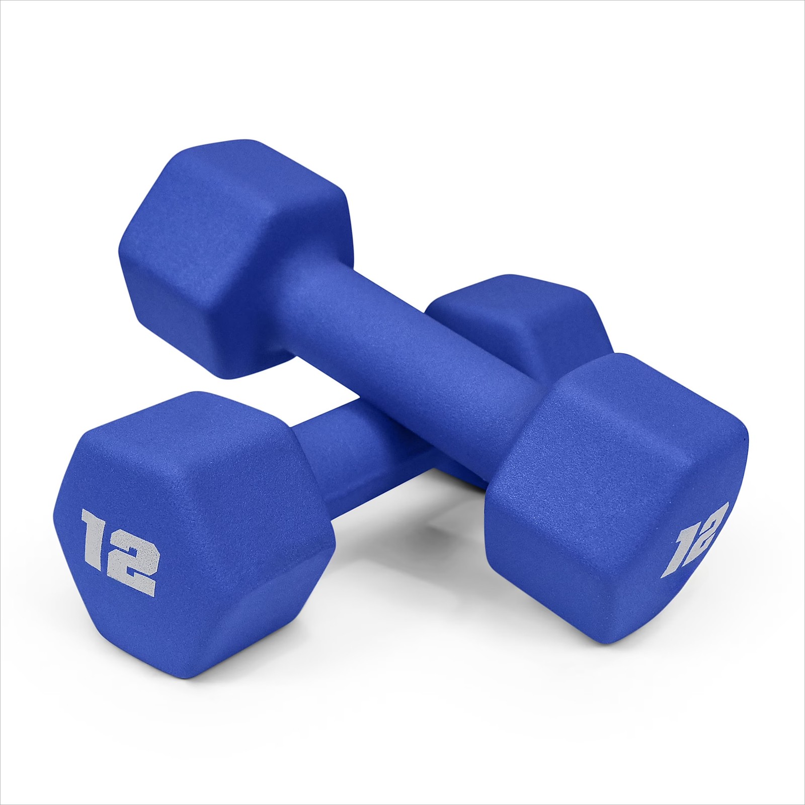 Barbell, 12lb Blue Neoprene Dumbbell, Pair