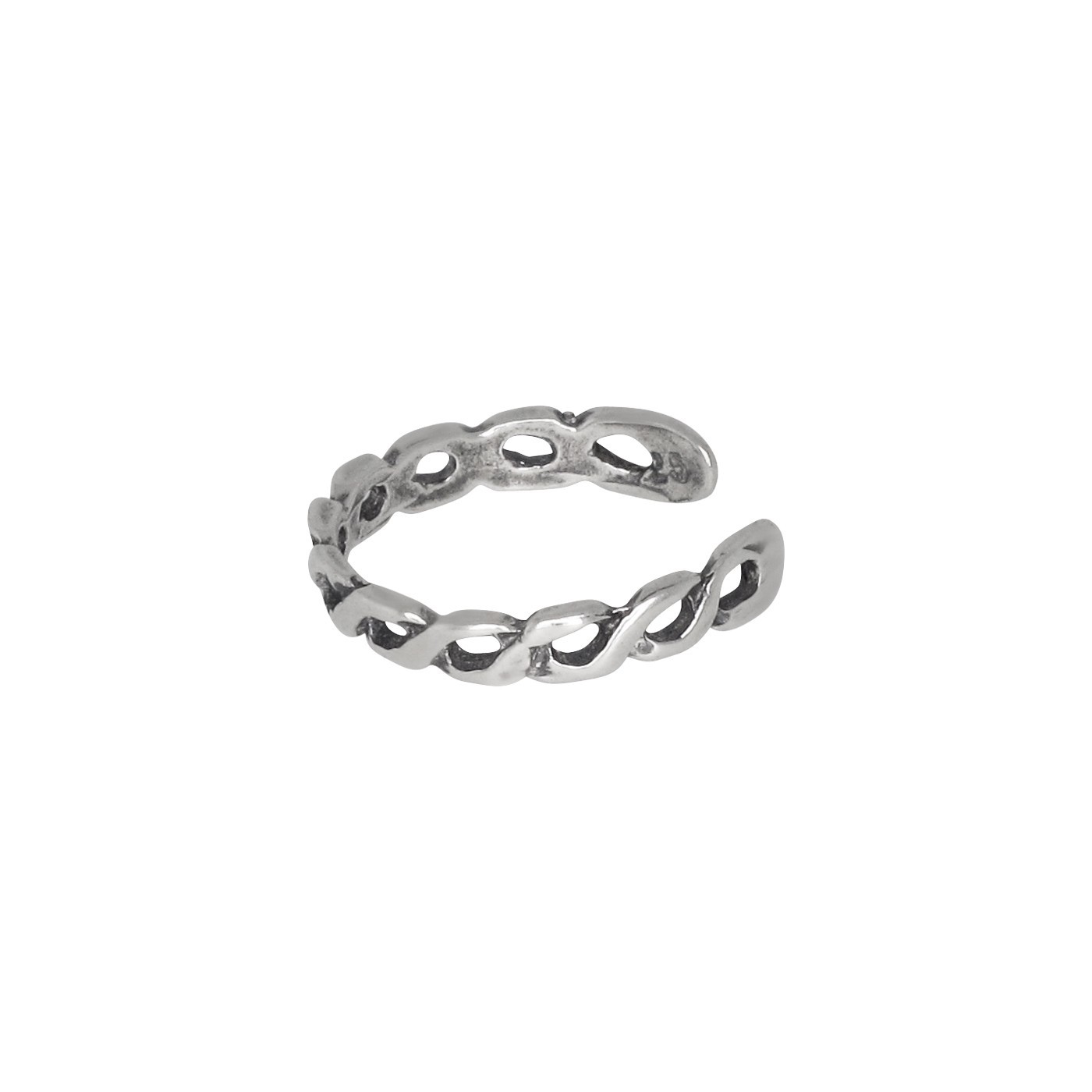 Sterling Silver .925 Braided Toe Ring Adjustable Size | Made In USA