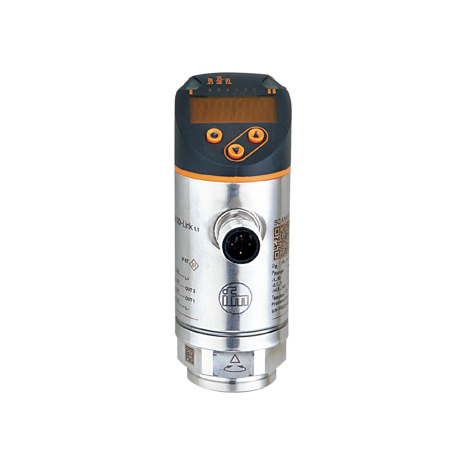 IFM PN7270 Pressure Sensor PN-400-SEN14-QFRKG/US/ /V, 0...400 bar, 1/4" NPT