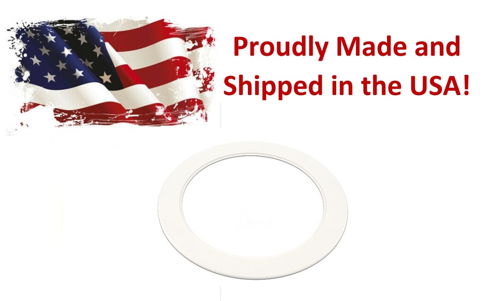 Plastic White Light Trim Ring Recessed Can 6" Inch Oversized Lighting Fixture
