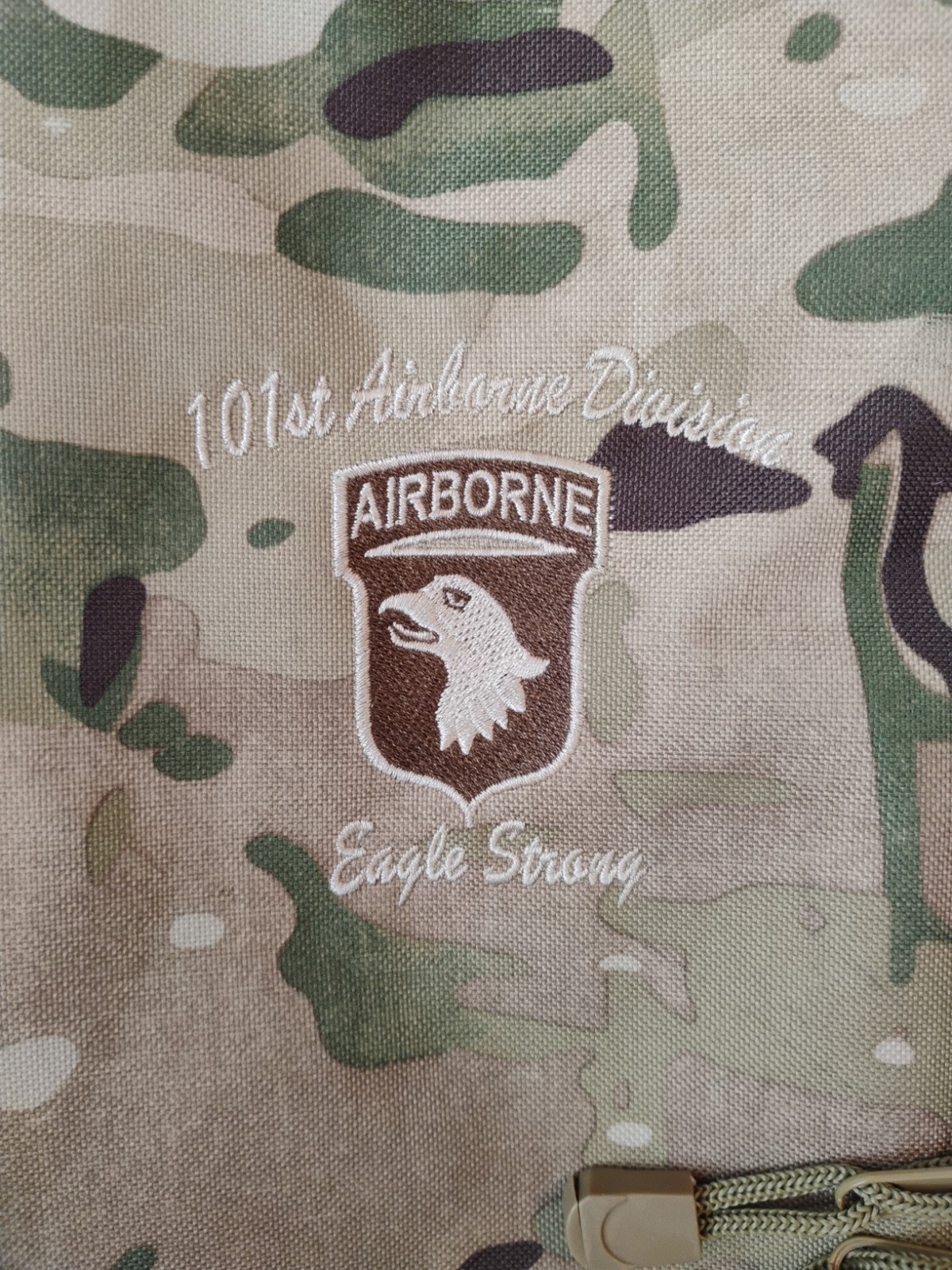 Camo 101st Airborne Division Eagle Strong Backpack, Missing Clip
