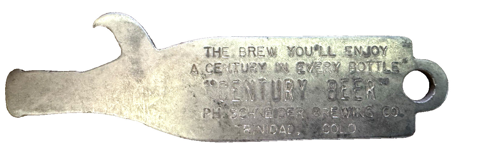 VINTAGE EARLY 1900'S CENTURY BEER BOTTLE OPENER BREWERIANA SCHNEIDER BREW CO