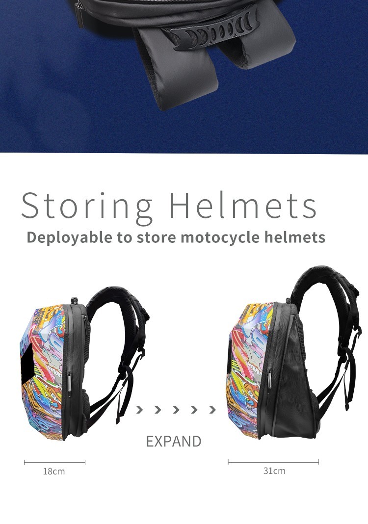 New Cool Tech LED Motorcycle Iron Man Backpack with Illuminated Eye Display