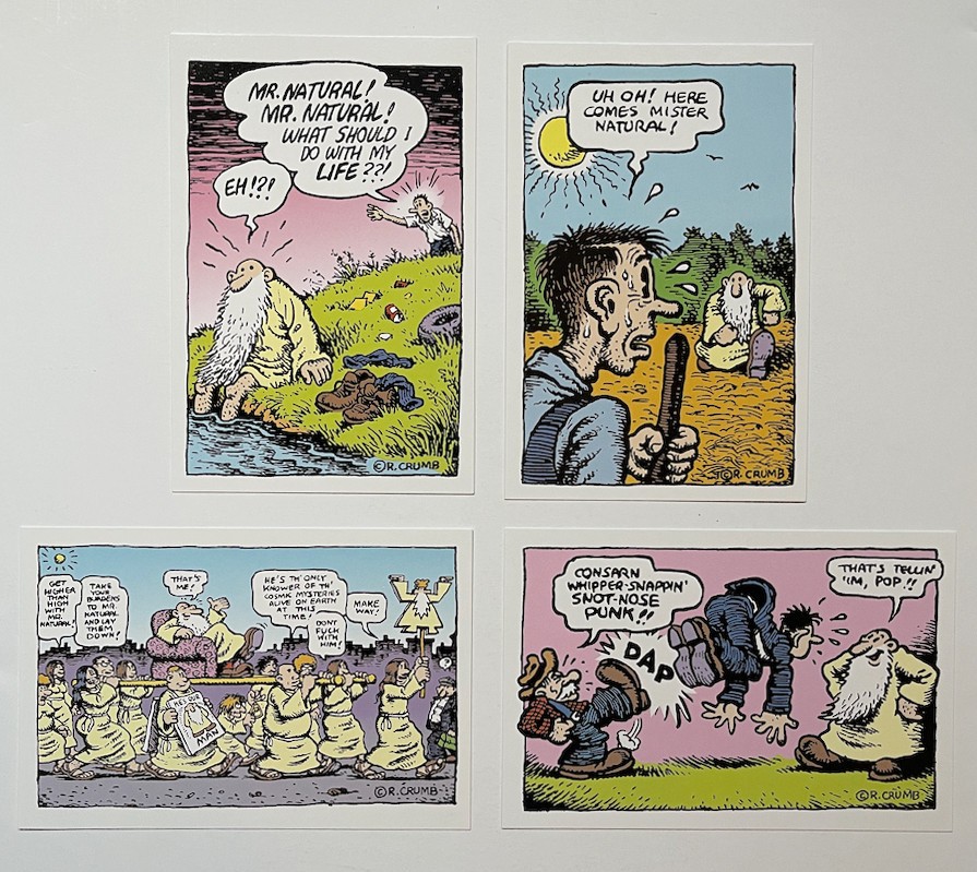 Set of 4 Robert Crumb Mr. Natural Postcards MINT condition R. CRUMB underground