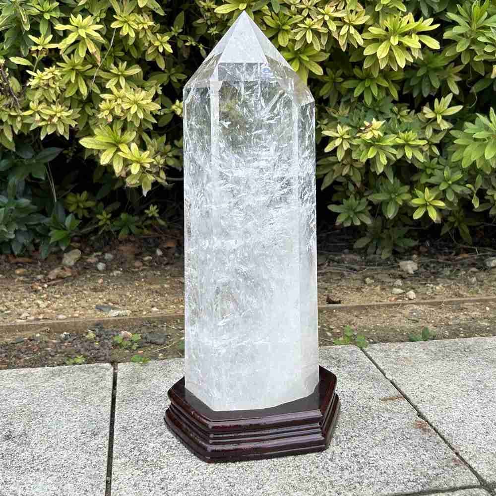 17.9LB TOP Natural clear quartz obelisk carved crystal wand point Reiki Tower