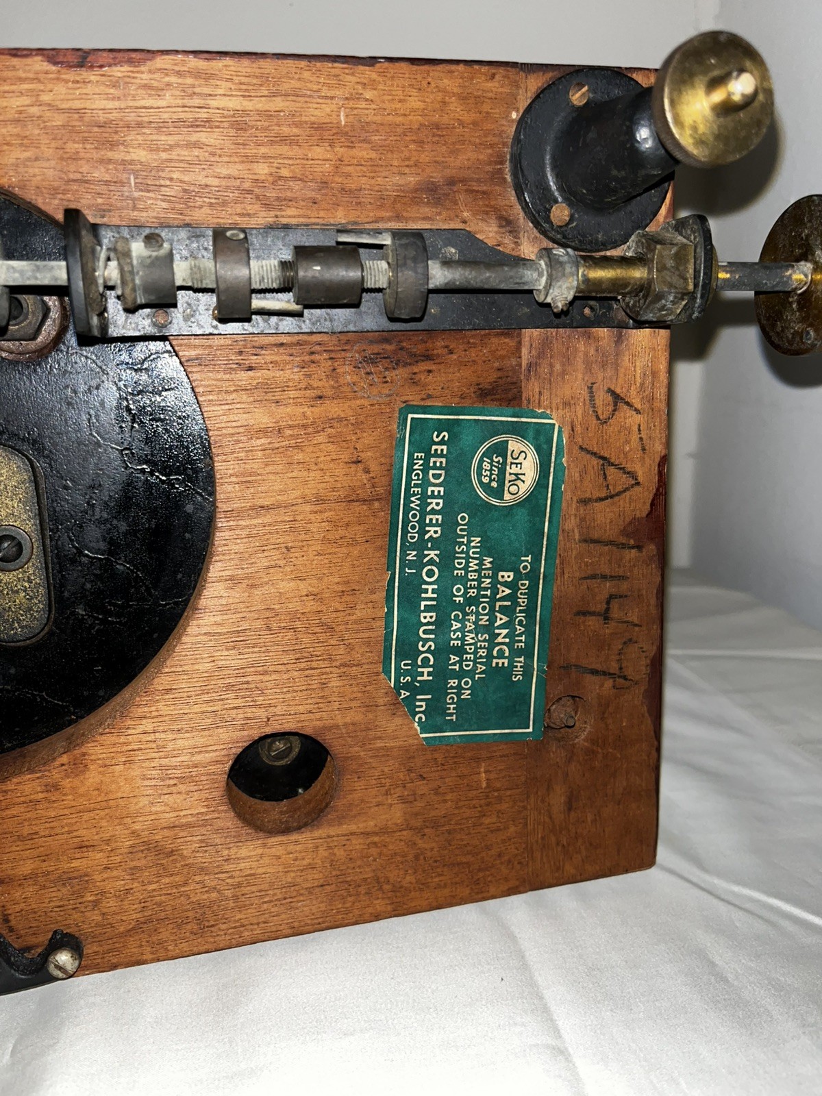 Antique Seederer-Kohlbusch Scientific Balance Scale.