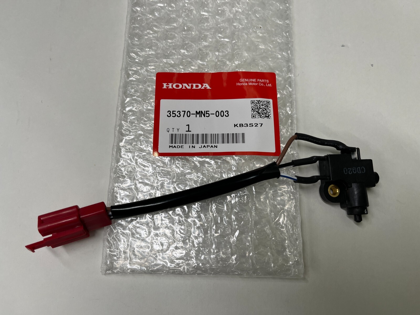 Honda 1988-2000 OEM GL1500/A/SE Gold Wing Neutral & Reverse Switch 35370-MN5-003