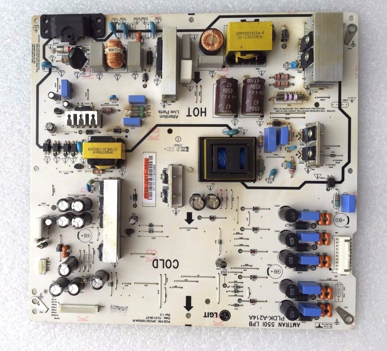 VIZIO E550i-A0 Power Supply Board 0500-0612-0320 , 3PCGC10053A-R