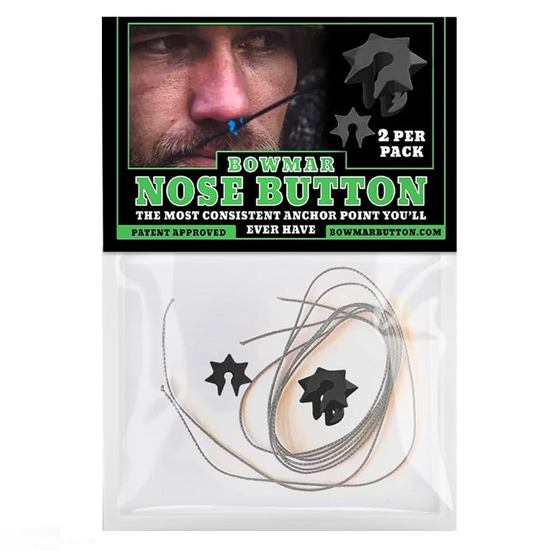 Bowmar Archery Nose Button, Consistent Anchor Point, Small/Large, Black (2 Pack)