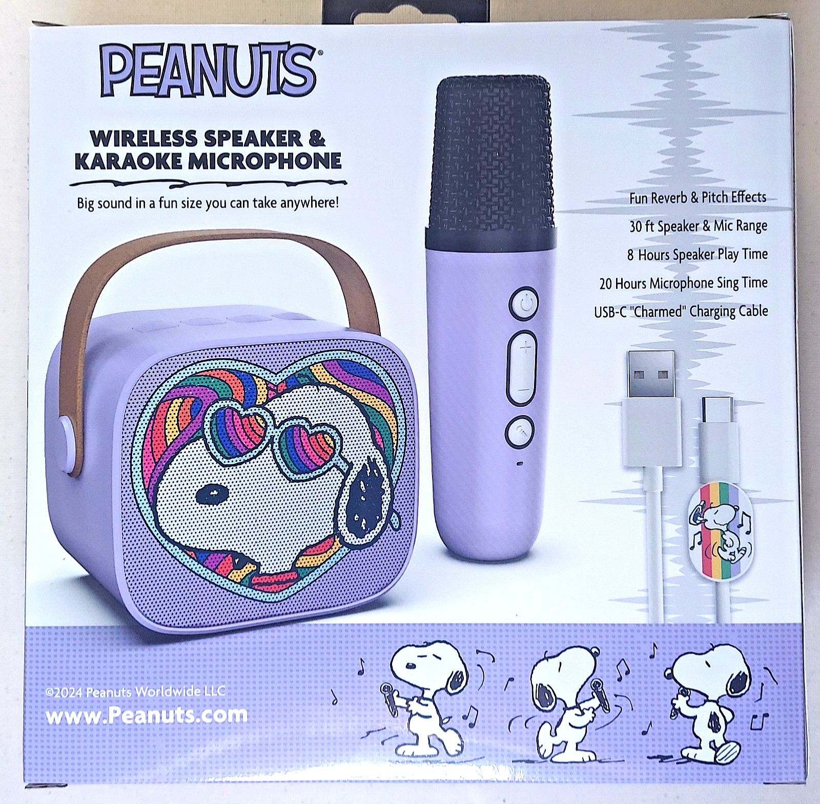 Peanuts Snoopy Wireless Speaker & Karaoke Microphone Set NEW never opened
