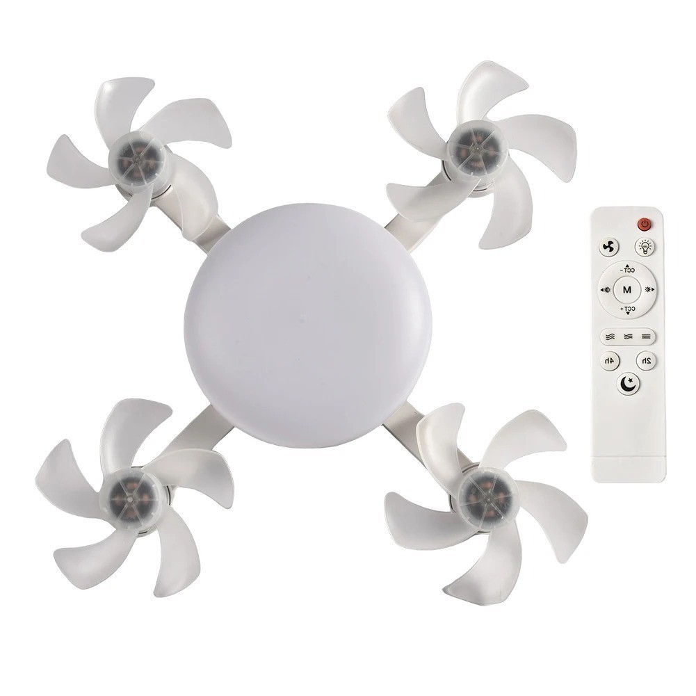 Ceiling Fan Light E27 LED 60W Drone Shaped Remote Control Dimmer Function I4T4