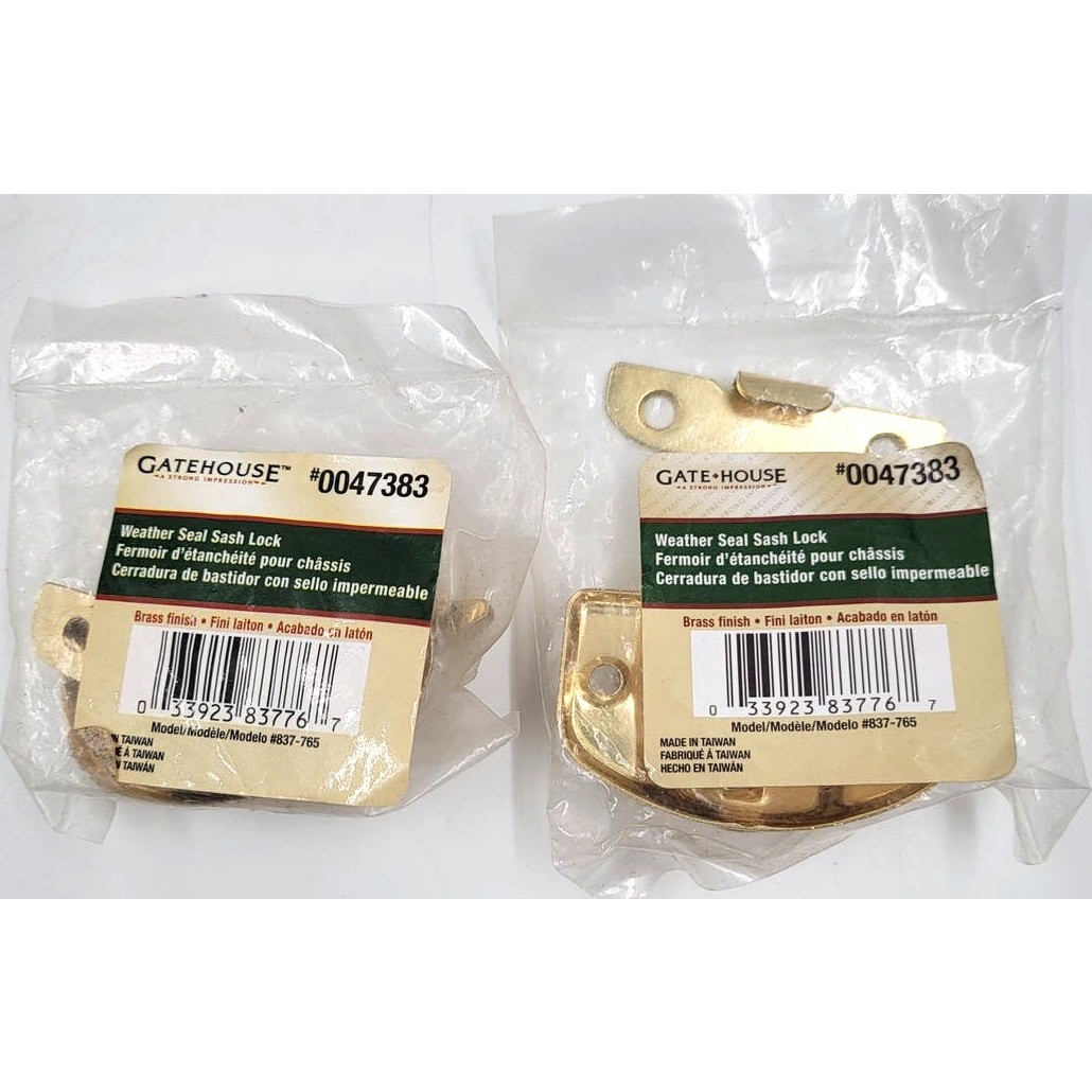GateHouse Weather Seal Window Frame Sash Lock Brass Finish #0047383 Lot of 2