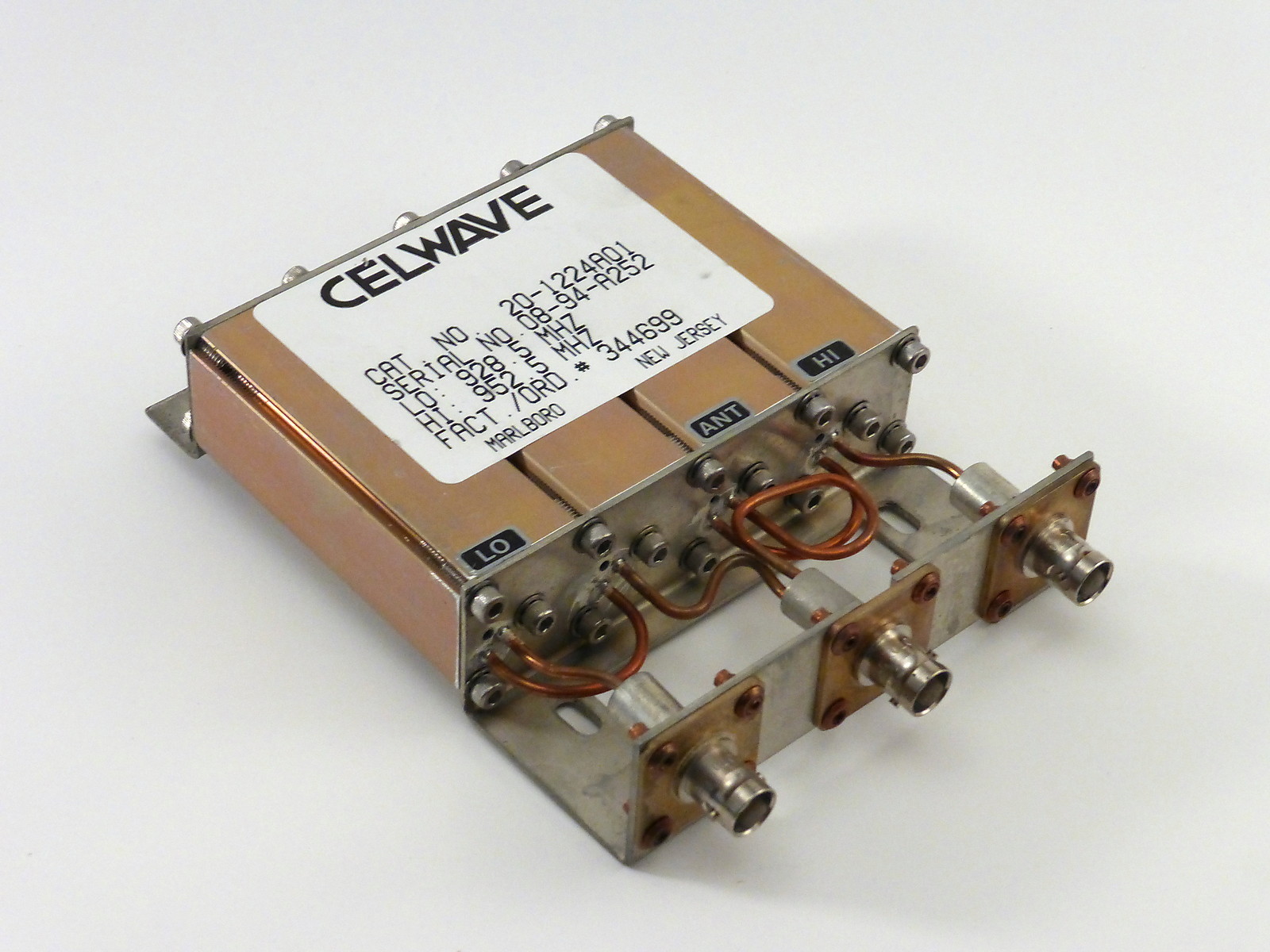 Celwave UHF Duplexer 928-960 MHz 4-Cavity BNC