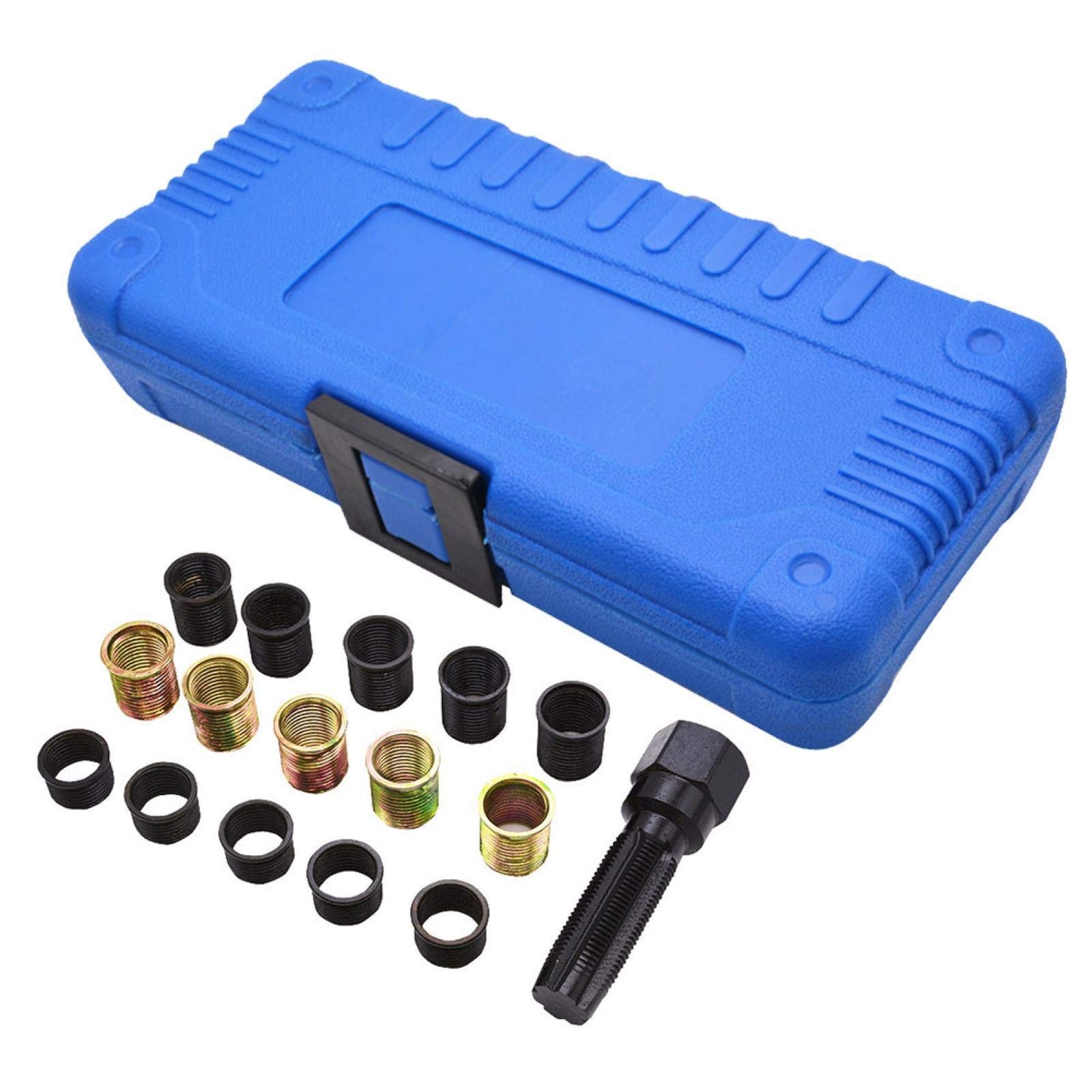 Kit Reparación Rosca Bujía M14x1.25 Machuelo M16 Insertos Acero al Carbono 16PCS