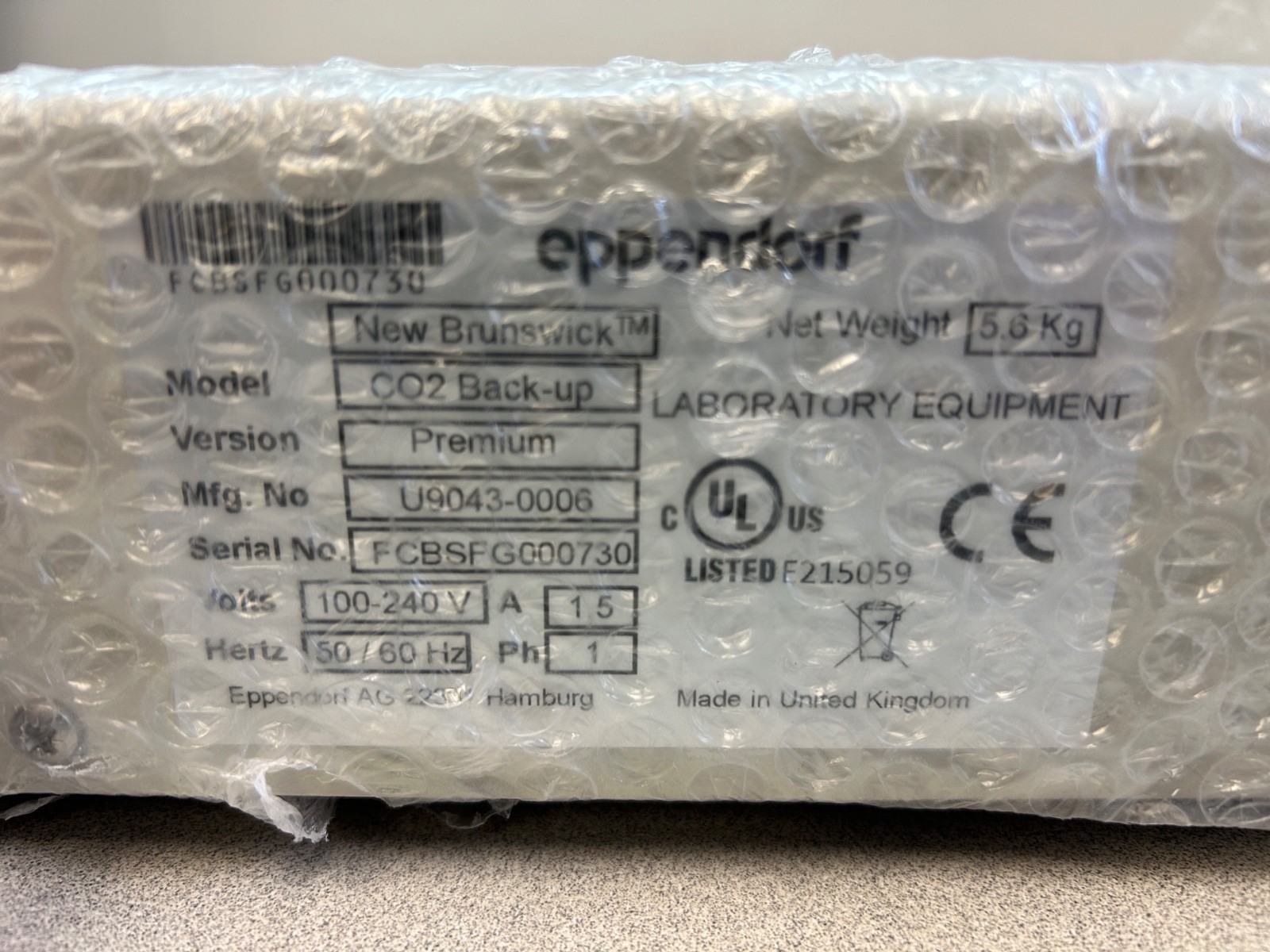 Eppendorf New Brunswick CO2 & LN2 Controller Back-Up Module System - New